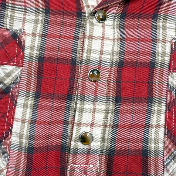 Haute Hippie Red Plaid Henley Pullover Flannel Elbow
Sleeve Top - Picture 2 of 7